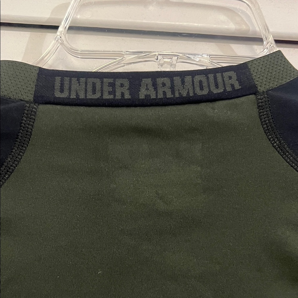 Under Armour Black & Army Green Compression Shirt w/ Neon Tough Mudder Graphics - Picture 8 of 9